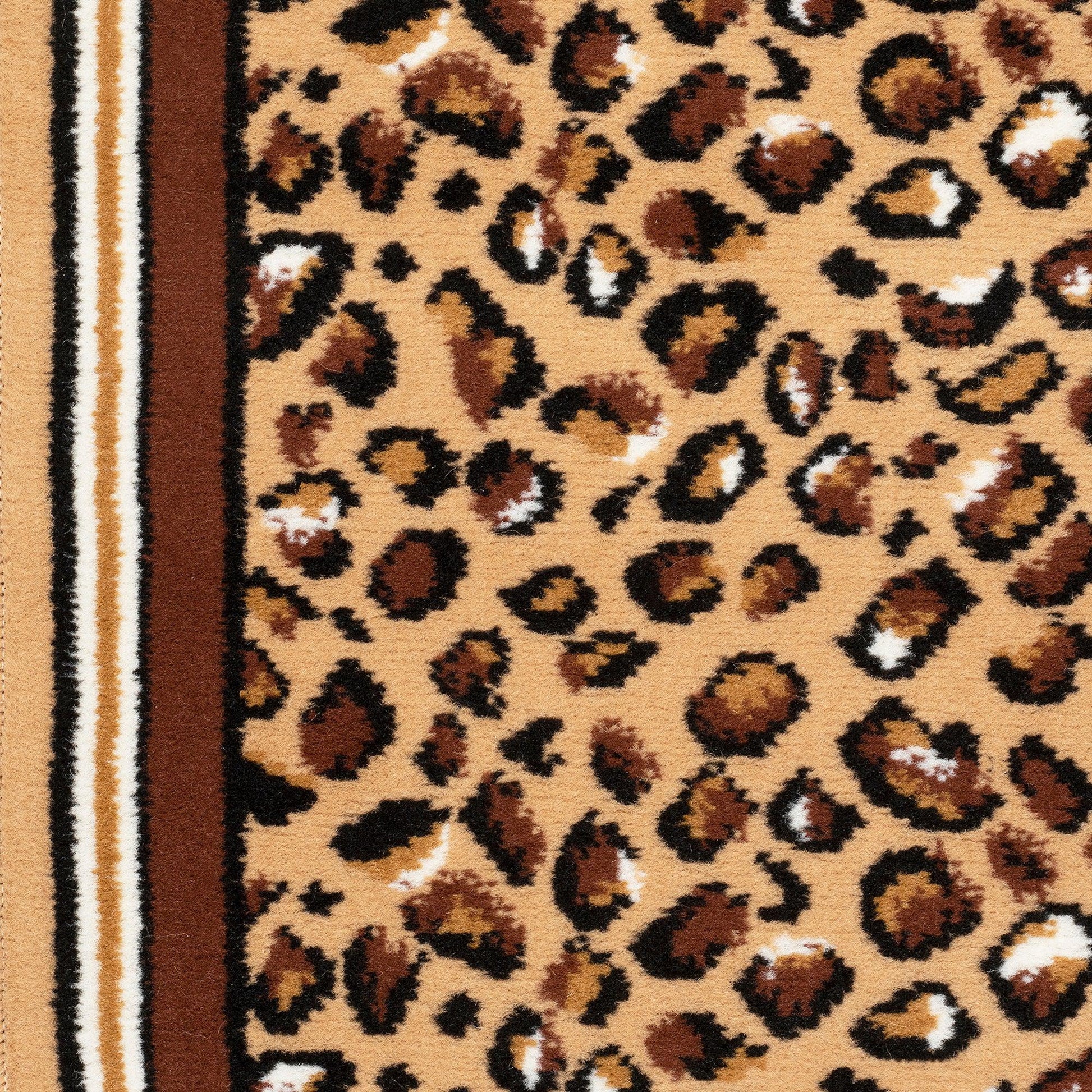 Hard Wearing Hessian Backed Stair Runner Kitchen Mat - Texas Leopard Print Stair Runner Rug Masters