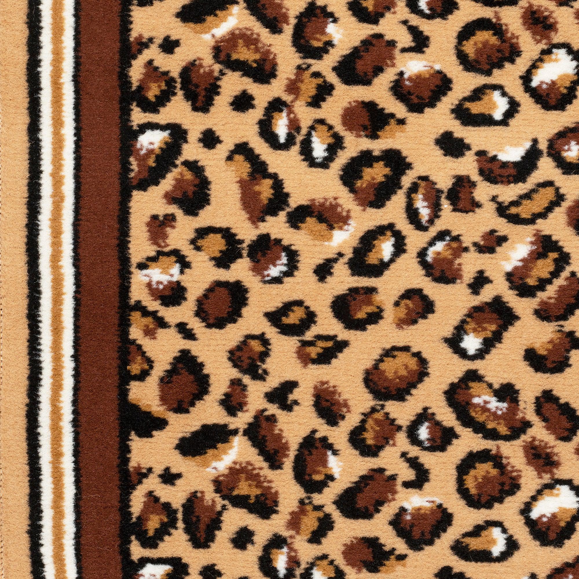 Hard Wearing Hessian Backed Stair Runner Kitchen Mat - Texas Leopard Print Stair Runner Rug Masters