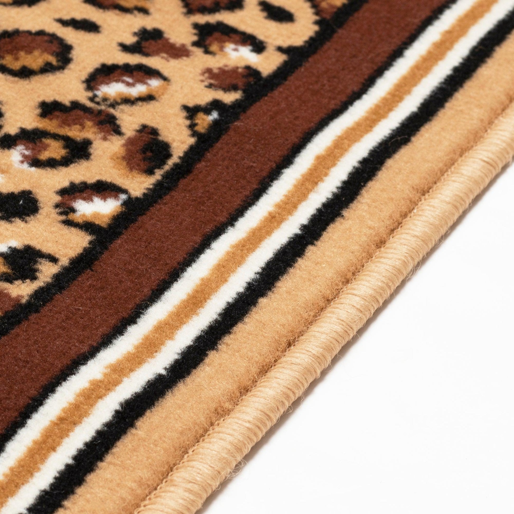 Hard Wearing Hessian Backed Stair Runner Kitchen Mat - Texas Leopard Print Stair Runner Rug Masters