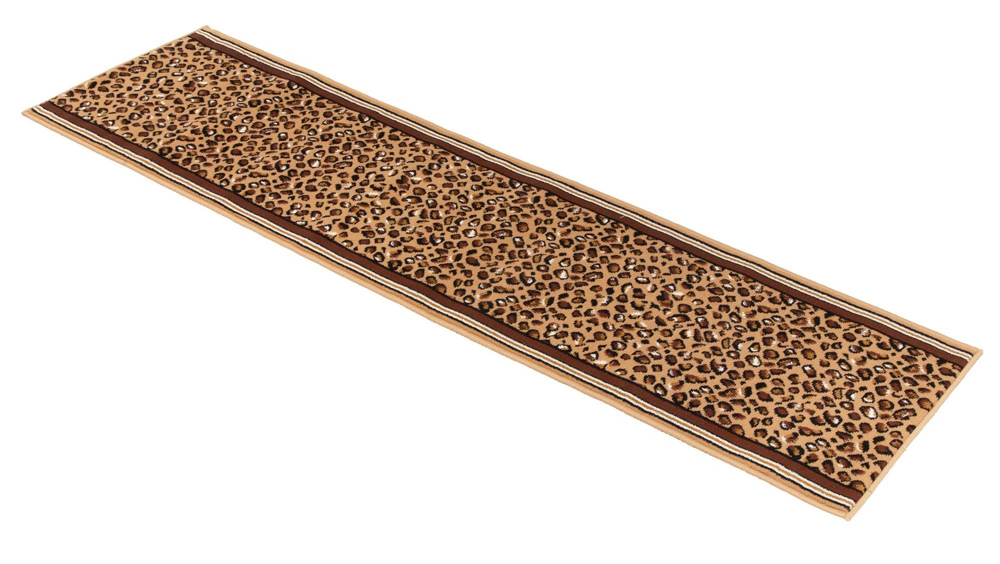 Hard Wearing Hessian Backed Stair Runner Kitchen Mat - Texas Leopard Print Stair Runner Rug Masters