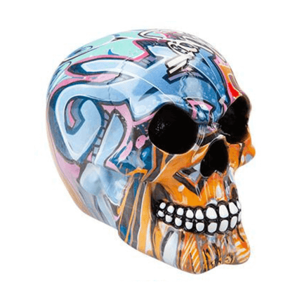 Graffiti Skull Ornament 15cm