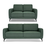 Brixton Green 2 & 3 Seater Sofa Set - Modern Fabric Sofa Suite with Steel Legs