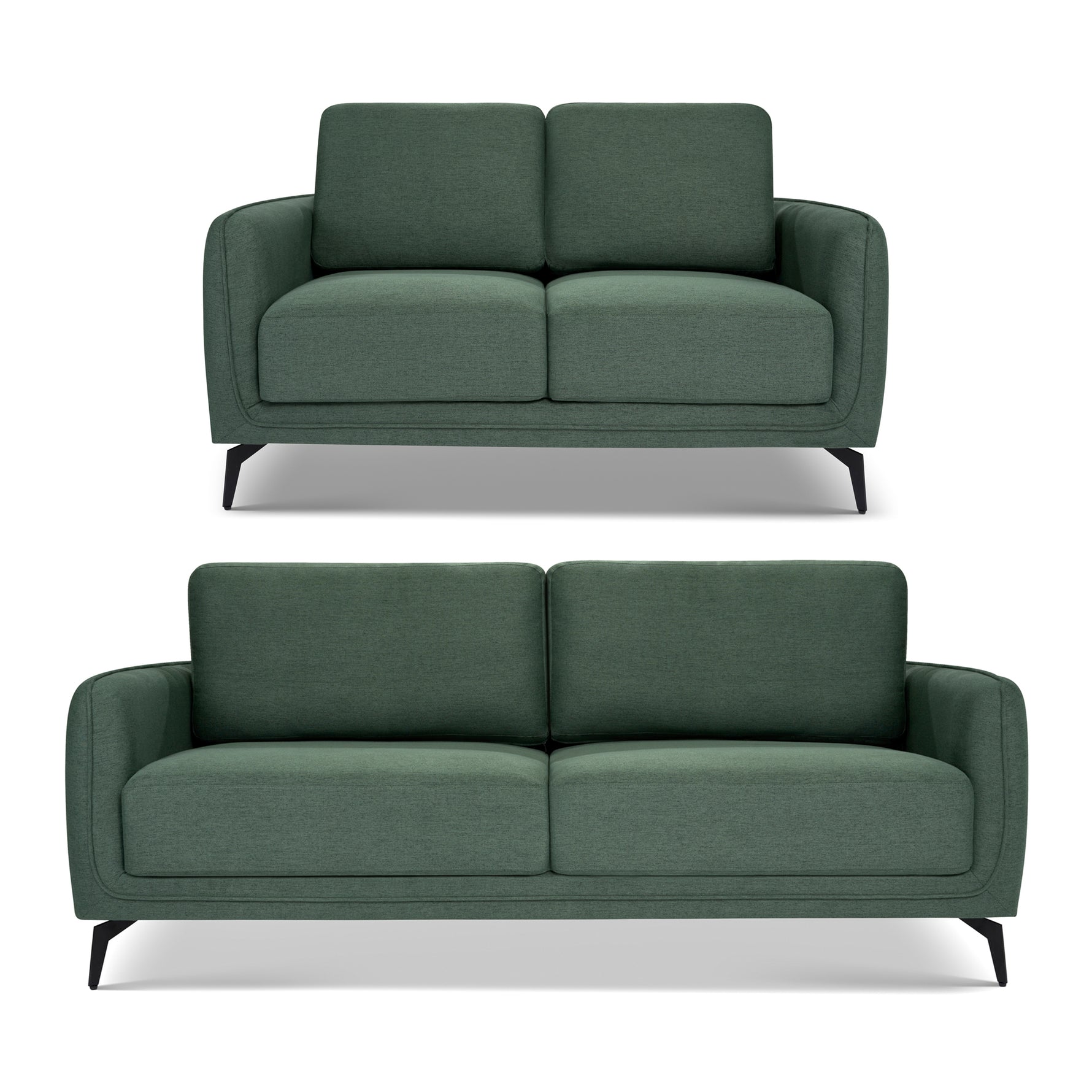 Brixton Green 2 & 3 Seater Sofa Set - Modern Fabric Sofa Suite with Steel Legs