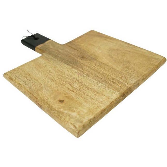 Mango Wood Serving Cutting Board With Black Handle Assorted Sizes-8719244219964-Bargainia.com