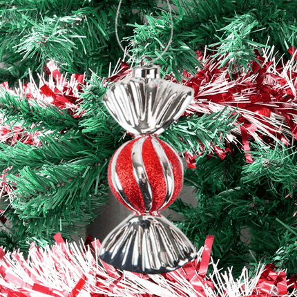 Christmas Baubles Candy Cane Striped Sweets 5 Pack 11CM