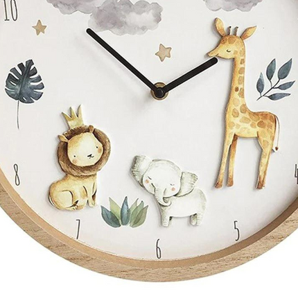 Little Moments Nursery Wall Clock Safari Theme 30cm-5010792492827-Bargainia.com