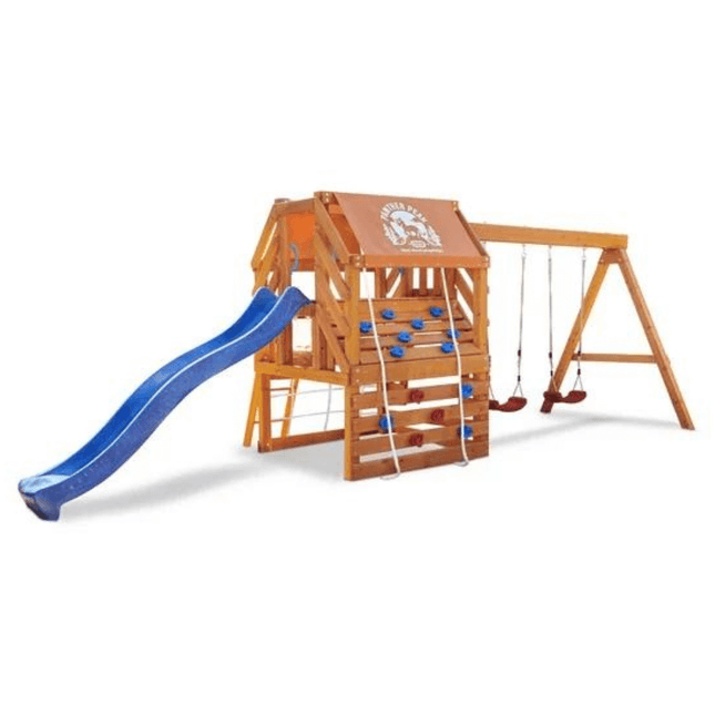 Little Tikes Real Wood Adventure Panther Peak Large Wooden Climbing Frame Swing Set-50743656200-Bargainia.com