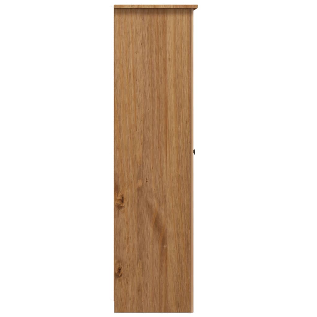 3 - Door Wardrobe 118x50x171.5 cm Pine Panama Range - Bargainia.com - 