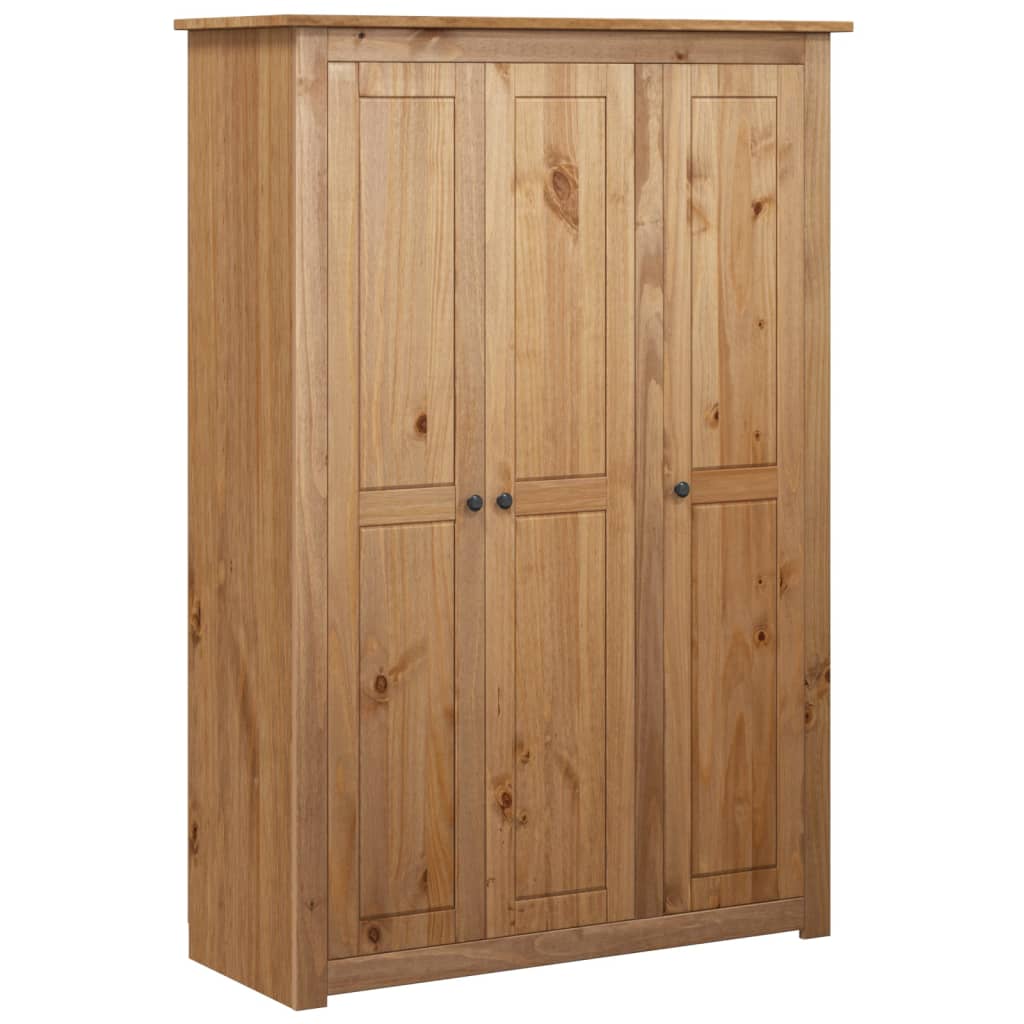 3 - Door Wardrobe 118x50x171.5 cm Pine Panama Range - Bargainia.com - 