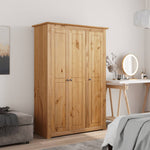 3 - Door Wardrobe 118x50x171.5 cm Pine Panama Range - Bargainia.com - 
