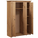 3 - Door Wardrobe 118x50x171.5 cm Pine Panama Range - Bargainia.com - 