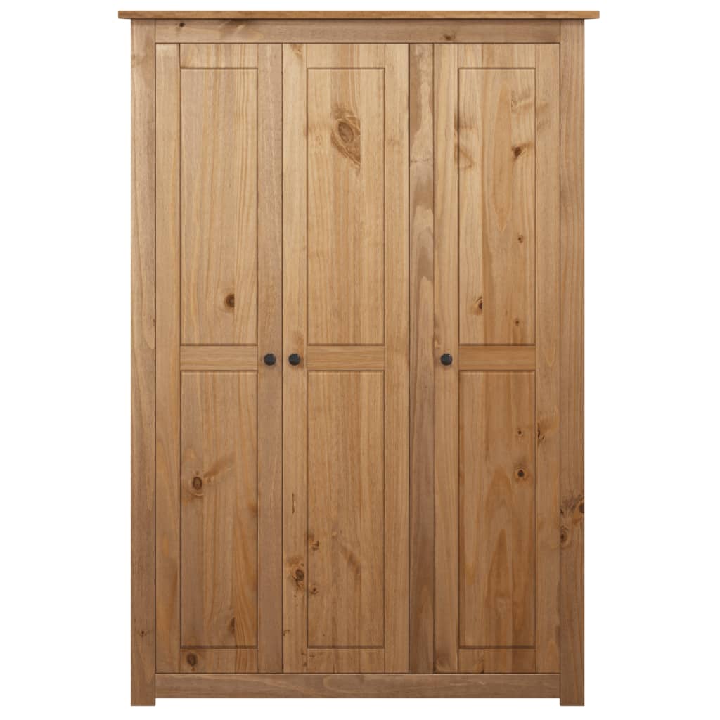3 - Door Wardrobe 118x50x171.5 cm Pine Panama Range - Bargainia.com - 