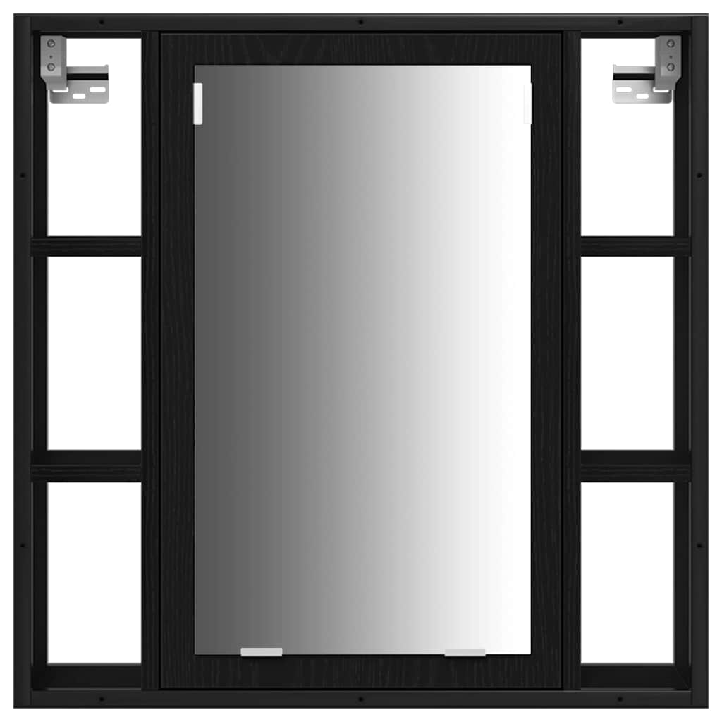 3 Piece Bathroom Furniture Set Black Oak Engineered Wood - Bargainia.com - 8721158868572 - 3334399