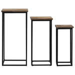 3 Piece Plant Table Set Reclaimed Teak - Bargainia.com - 