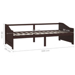 3 - Seater Day Bed without Mattress Dark Brown 90x200cm - Bargainia.com - 