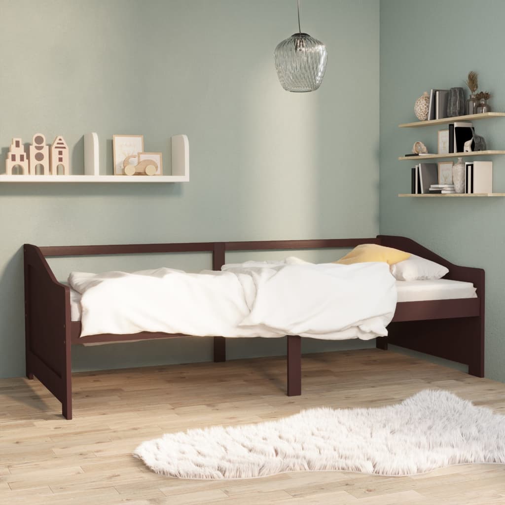 3 - Seater Day Bed without Mattress Dark Brown 90x200cm - Bargainia.com - 