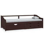 3 - Seater Day Bed without Mattress Dark Brown Solid Pinewood 90x200cm - Bargainia.com - 