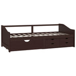 3 - Seater Day Bed without Mattress Dark Brown Solid Pinewood 90x200cm - Bargainia.com - 