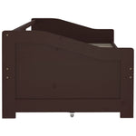 3 - Seater Day Bed without Mattress Dark Brown Solid Pinewood 90x200cm - Bargainia.com - 