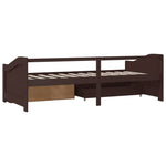 3 - Seater Day Bed without Mattress Dark Brown Solid Pinewood 90x200cm - Bargainia.com - 