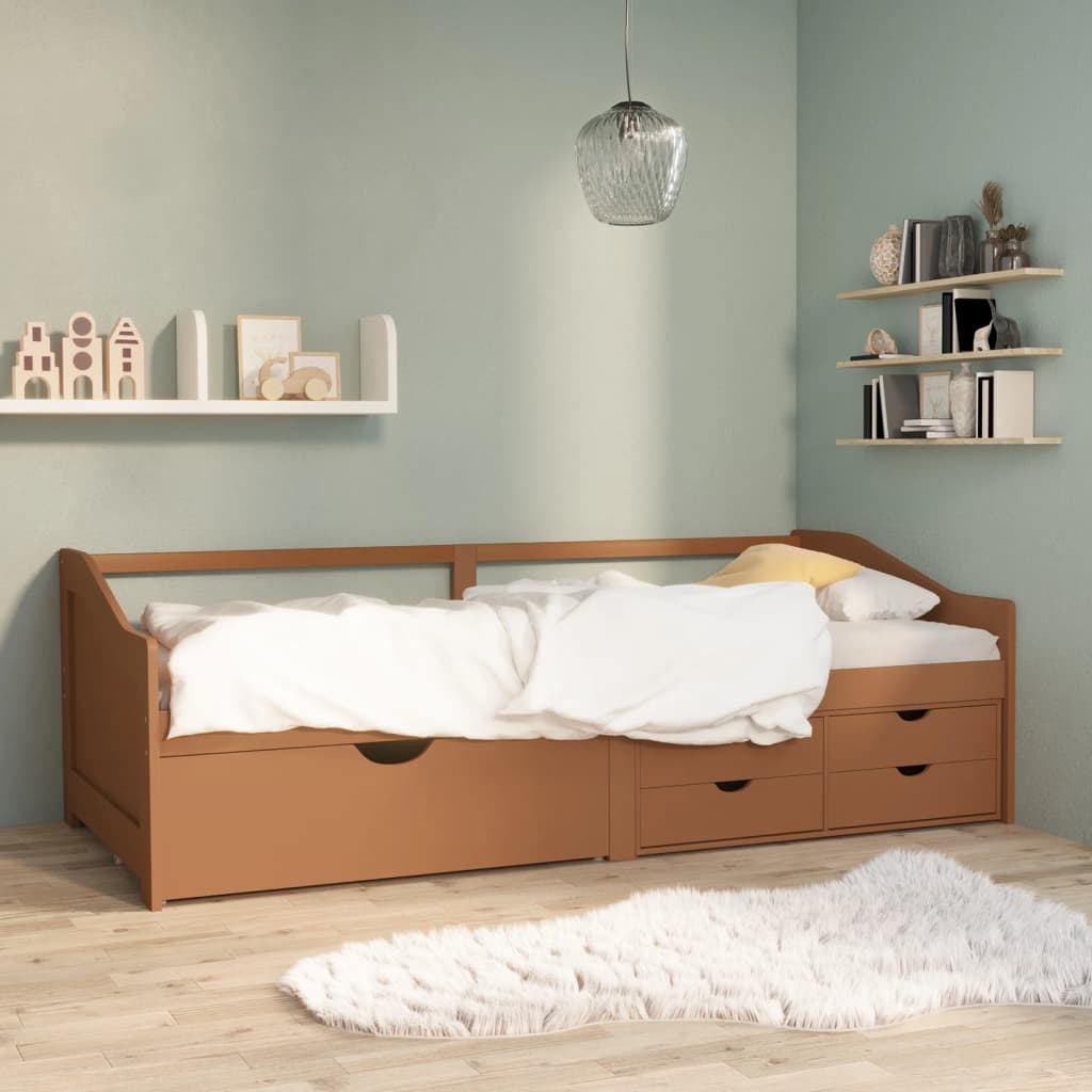 3 - Seater Day Bed without Mattress Honey Brown Solid Pinewood 90x200cm - Bargainia.com - 
