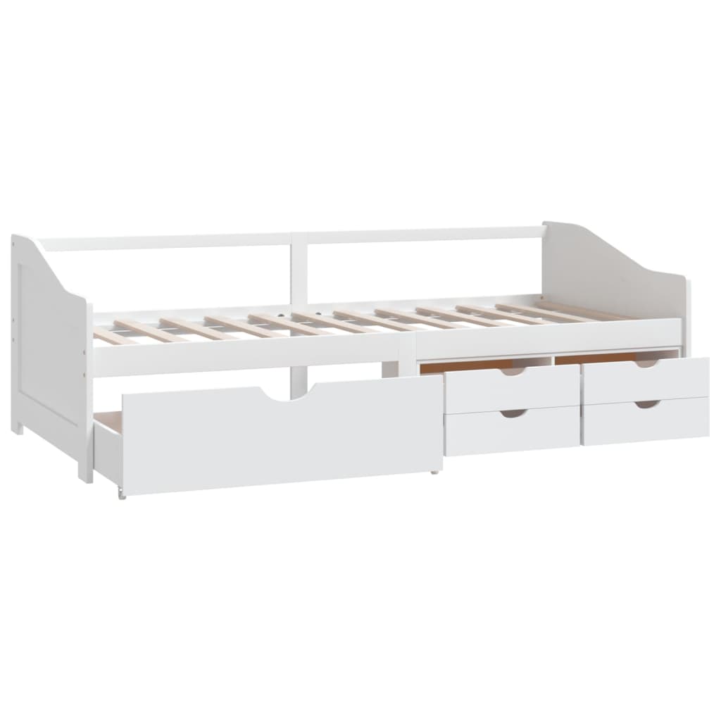 3 - Seater Day Bed without Mattress White Solid Pinewood 90x200cm - Bargainia.com - 