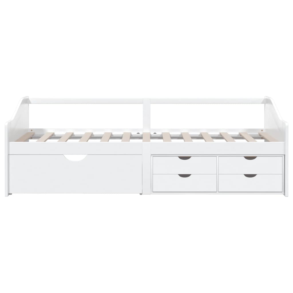 3 - Seater Day Bed without Mattress White Solid Pinewood 90x200cm - Bargainia.com - 