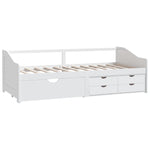 3 - Seater Day Bed without Mattress White Solid Pinewood 90x200cm - Bargainia.com - 
