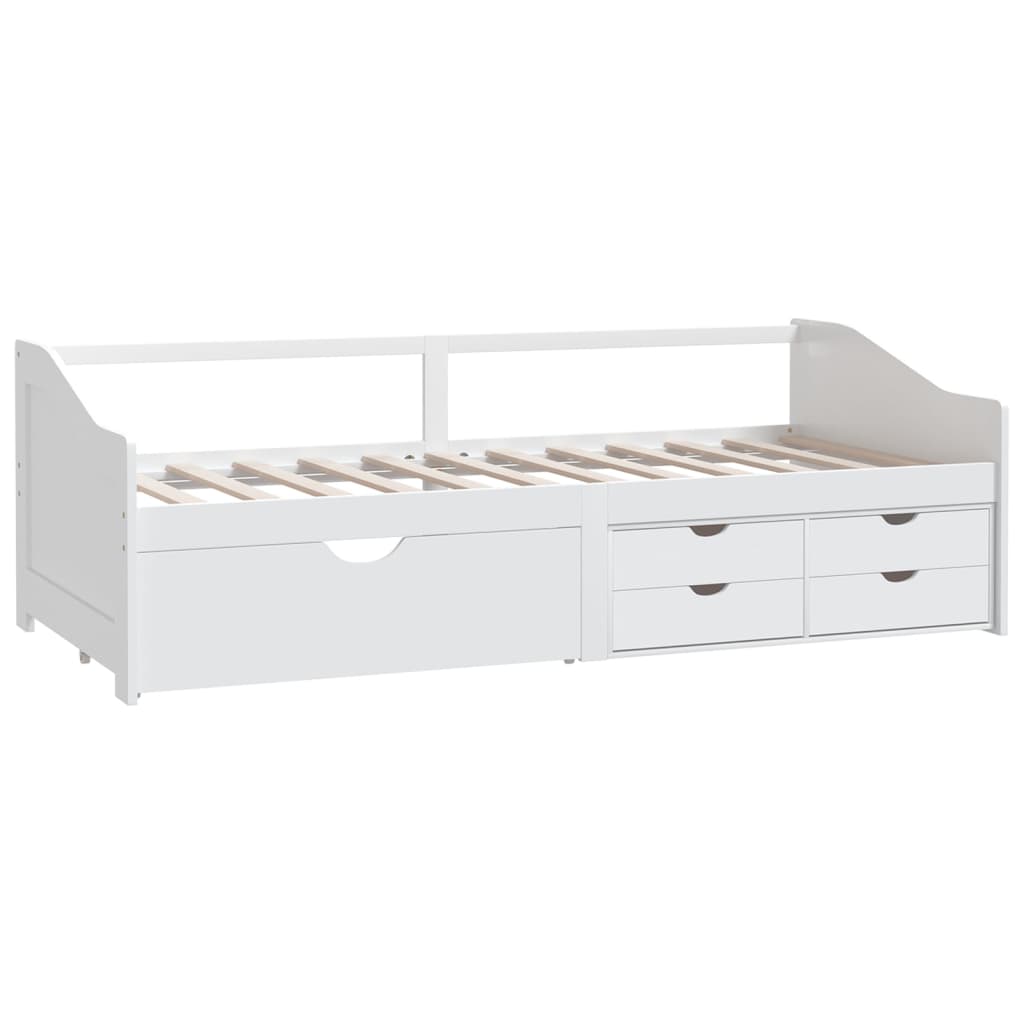 3 - Seater Day Bed without Mattress White Solid Pinewood 90x200cm - Bargainia.com - 