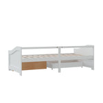 3 - Seater Day Bed without Mattress White Solid Pinewood 90x200cm - Bargainia.com - 