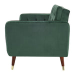 3 Seater Sofa Bed Emerald Green Velvet Button Back - Victoria - Bargainia.com - 