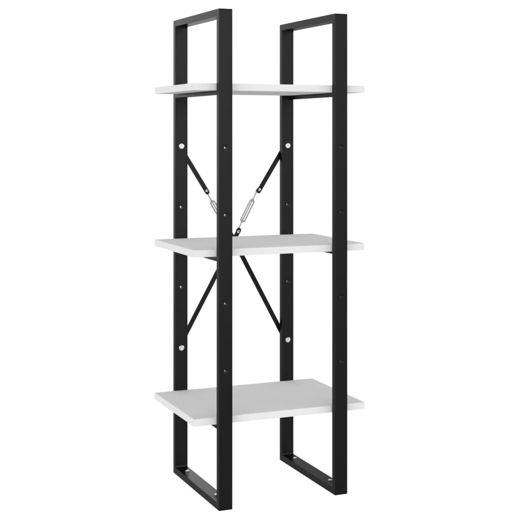 3 - Tier Book Cabinet White 40x30x105 cm Engineered Wood - Bargainia.com - 8720286567777 - 806487