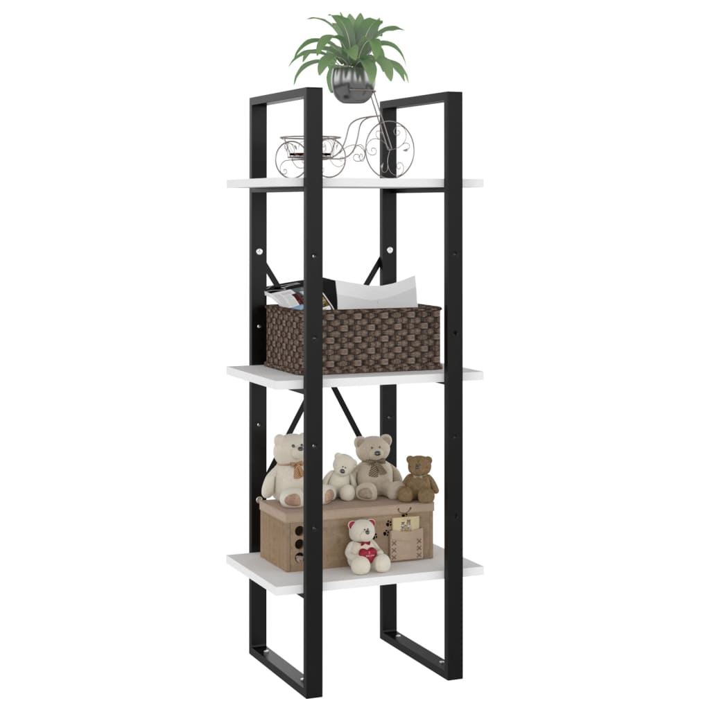 3 - Tier Book Cabinet White 40x30x105 cm Engineered Wood - Bargainia.com - 8720286567777 - 806487