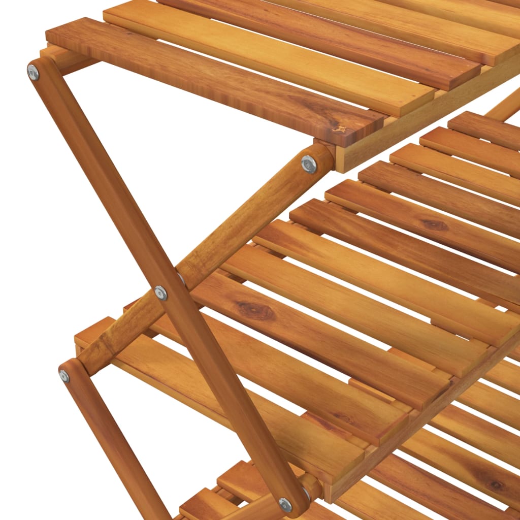 3 - Tier Folding Shelf Brown 70x31x63 cm Solid Wood Acacia - Bargainia.com - 