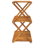 3 - Tier Folding Shelf Brown 70x31x63 cm Solid Wood Acacia - Bargainia.com - 