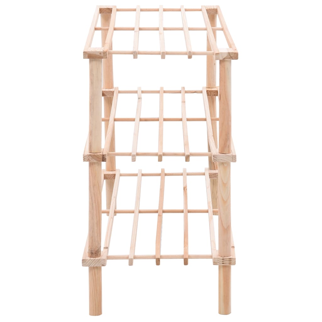 3 - Tier Shoe Rack Solid Fir Wood - Bargainia.com - 