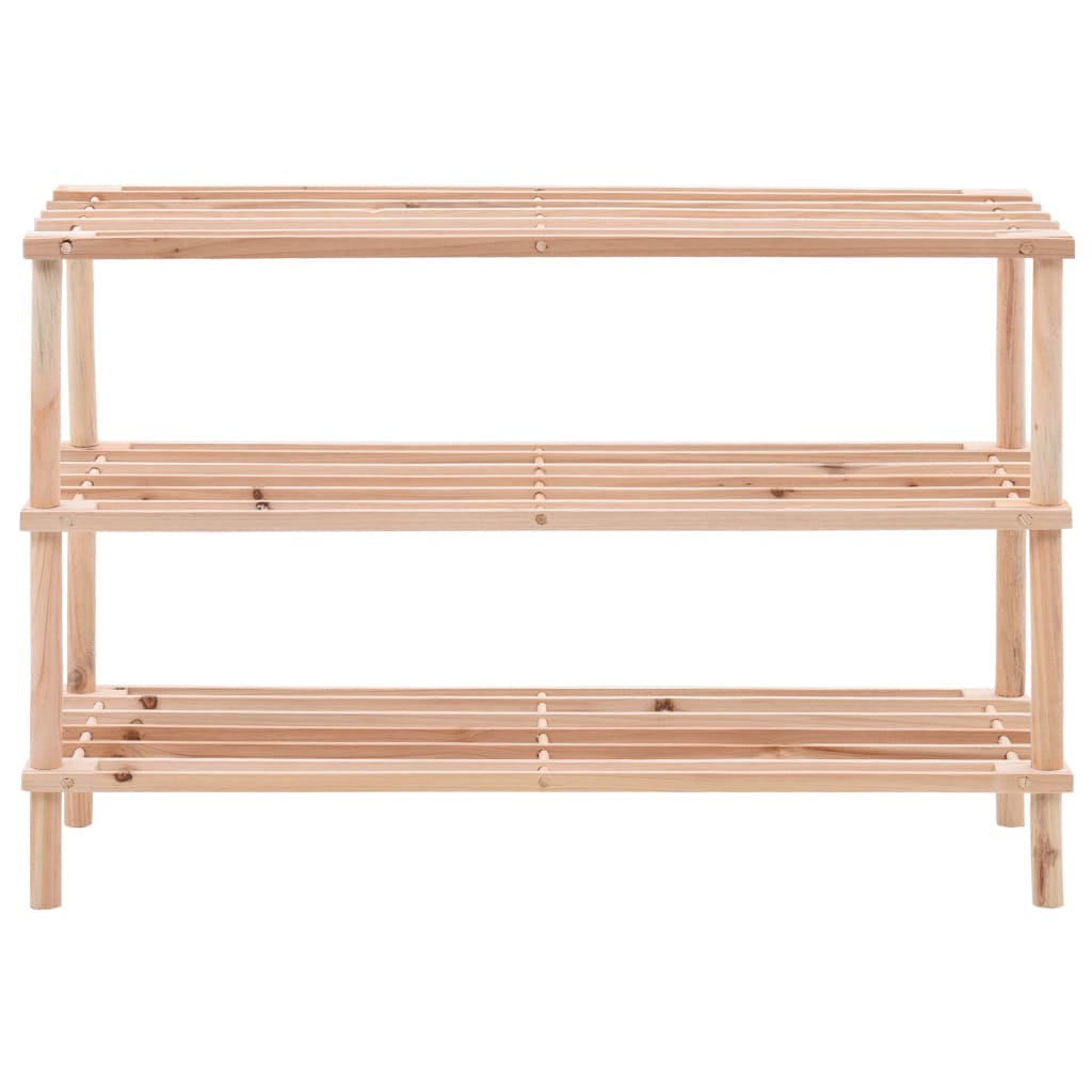 3 - Tier Shoe Rack Solid Fir Wood - Bargainia.com - 