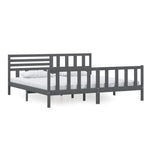 3101175 vidaXL Bed Frame without Mattress Grey Solid Wood 200x200 cm (810104+814166) - Bargainia.com - 