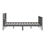3101175 vidaXL Bed Frame without Mattress Grey Solid Wood 200x200 cm (810104+814166) - Bargainia.com - 