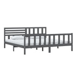 3101175 vidaXL Bed Frame without Mattress Grey Solid Wood 200x200 cm (810104+814166) - Bargainia.com - 