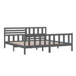 3101175 vidaXL Bed Frame without Mattress Grey Solid Wood 200x200 cm (810104+814166) - Bargainia.com - 