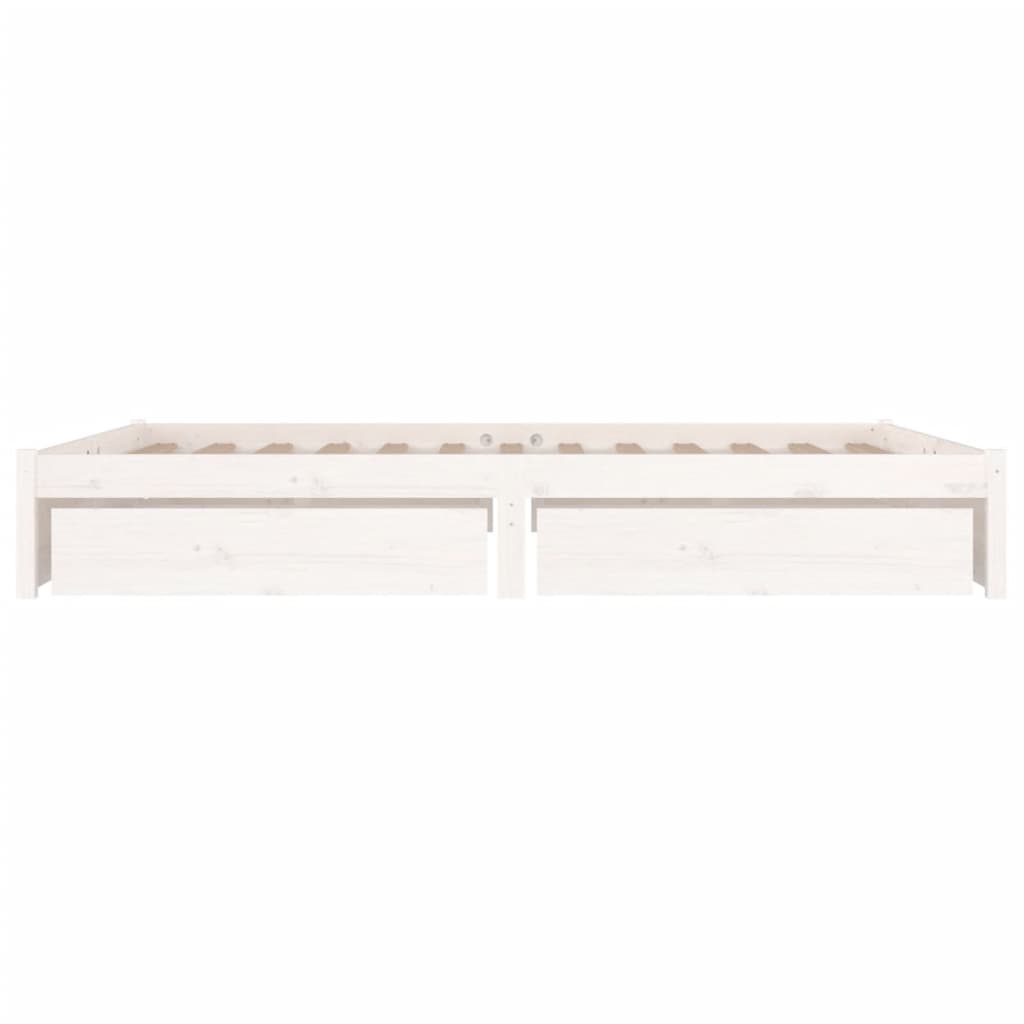 3103514 vidaXL Bed Frame without Mattress with Drawers White 140x200 cm (814950+815000) - Bargainia.com - 8720287012108 - 3103514