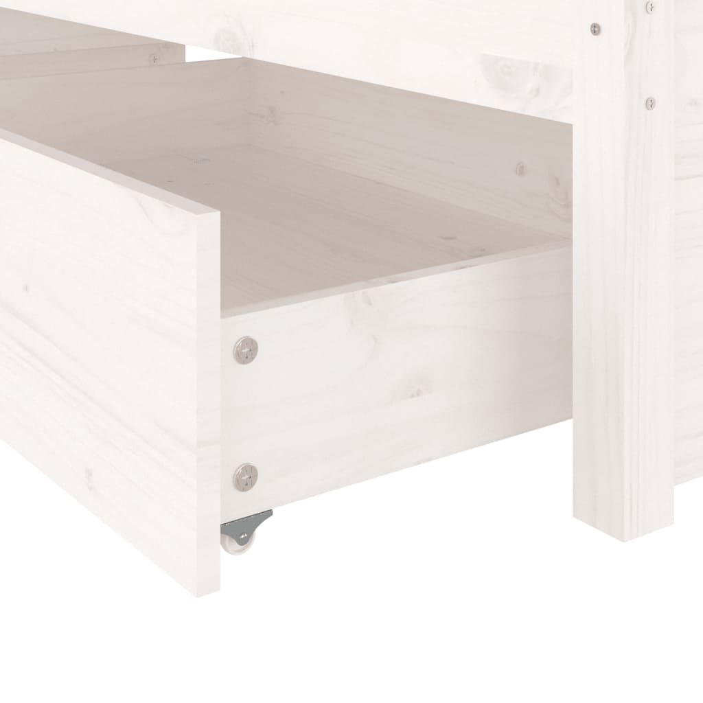 3103514 vidaXL Bed Frame without Mattress with Drawers White 140x200 cm (814950+815000) - Bargainia.com - 8720287012108 - 3103514