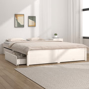 3103514 vidaXL Bed Frame without Mattress with Drawers White 140x200 cm (814950+815000) - Bargainia.com - 8720287012108 - 3103514