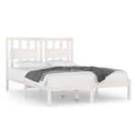 3103934 vidaXL Bed Frame without Mattress White Solid Wood 140x200 cm (810018+818571) - Bargainia.com - 