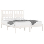 3103934 vidaXL Bed Frame without Mattress White Solid Wood 140x200 cm (810018+818571) - Bargainia.com - 