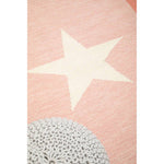Pink and White Star Rug