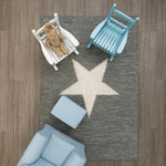 Grey and White Star Rug