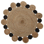 Bosie Demir Small Round Natural and Black Jute Rug