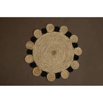 Bosie Demir Small Round Natural and Black Jute Rug